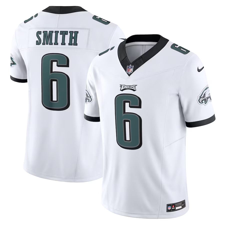 Men Philadelphia Eagles #6 DeVonta Smith Nike White Vapor F.U.S.E. Limited NFL Jersey